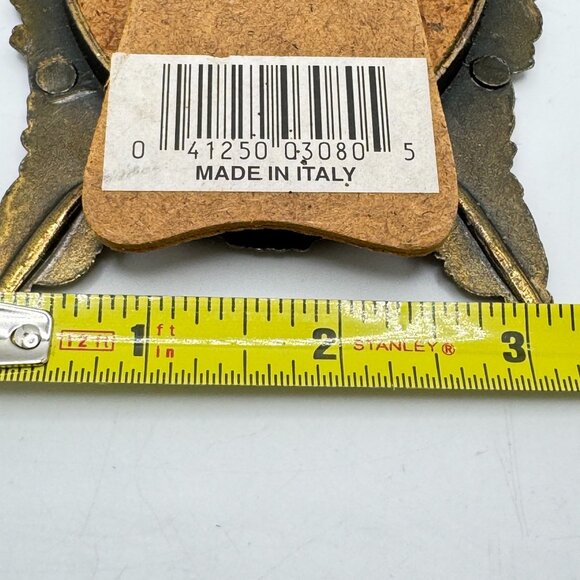 Hollywood Regency Ornate Gold Tone Oval Filigree Picture Frame Italy 4.5" - Picture 2 of 14